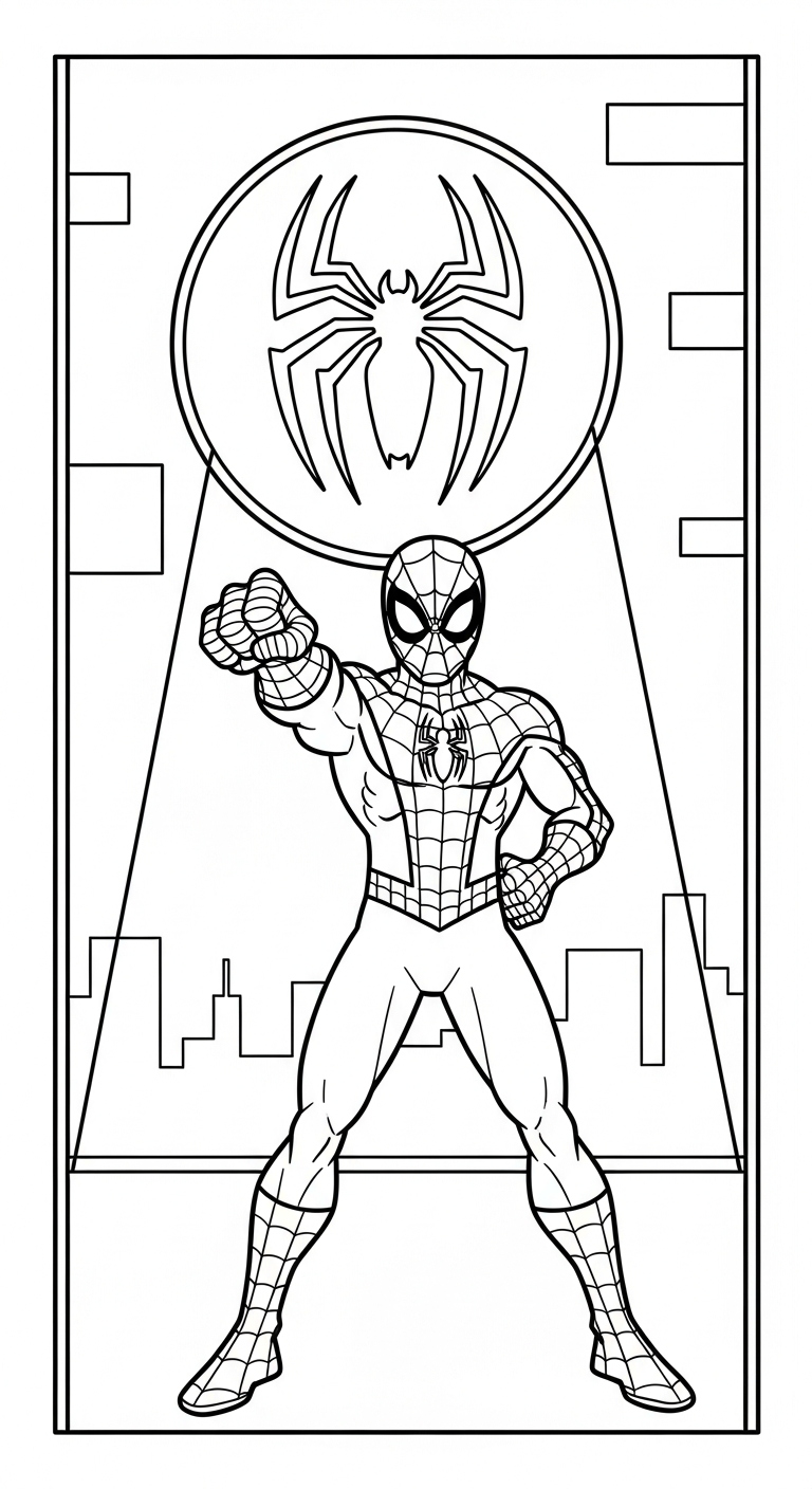 coloriage spiderman updated à imprimer pour enfant de 6 ans