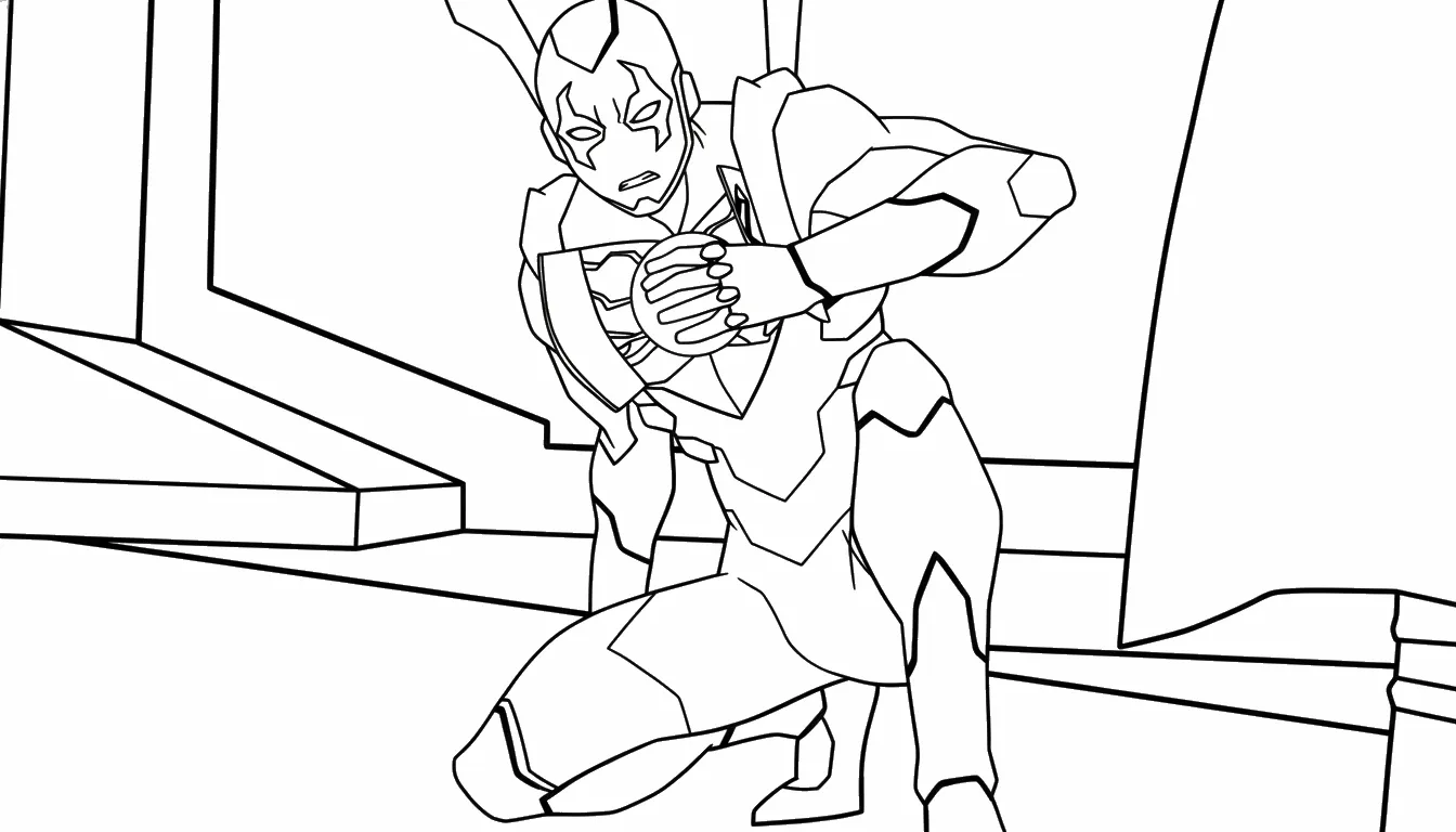 coloriage Blue Beetle et decoupage a imprimer gratuit