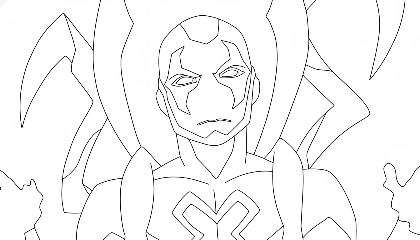 coloriage Blue Beetle à imprimer pour enfant de 6 ans