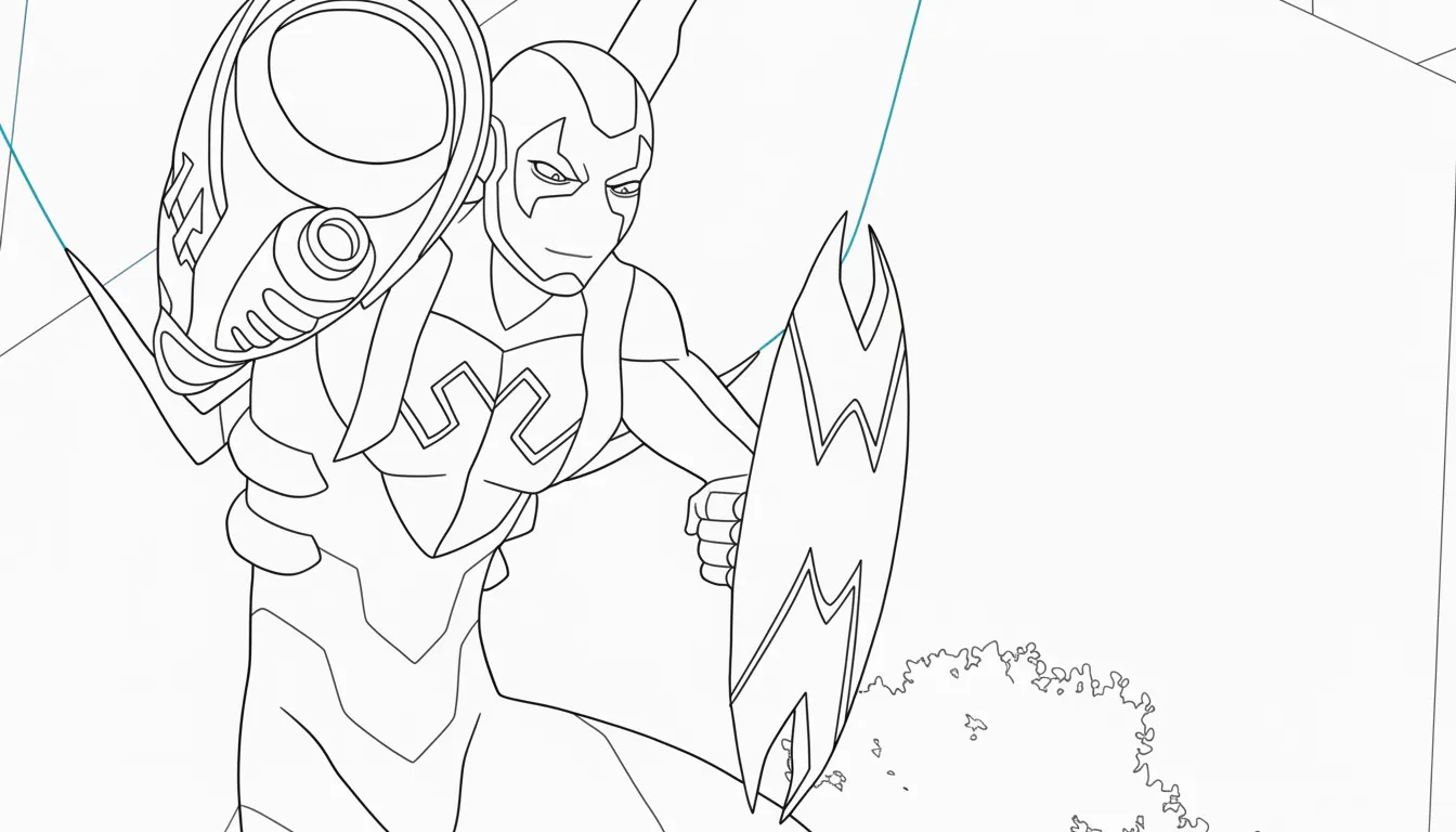 coloriage Blue Beetle pour enfant de 4 ans 1