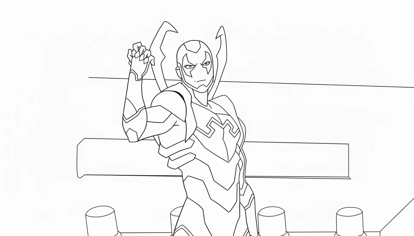 coloriage Blue Beetle pour enfant de 4 ans