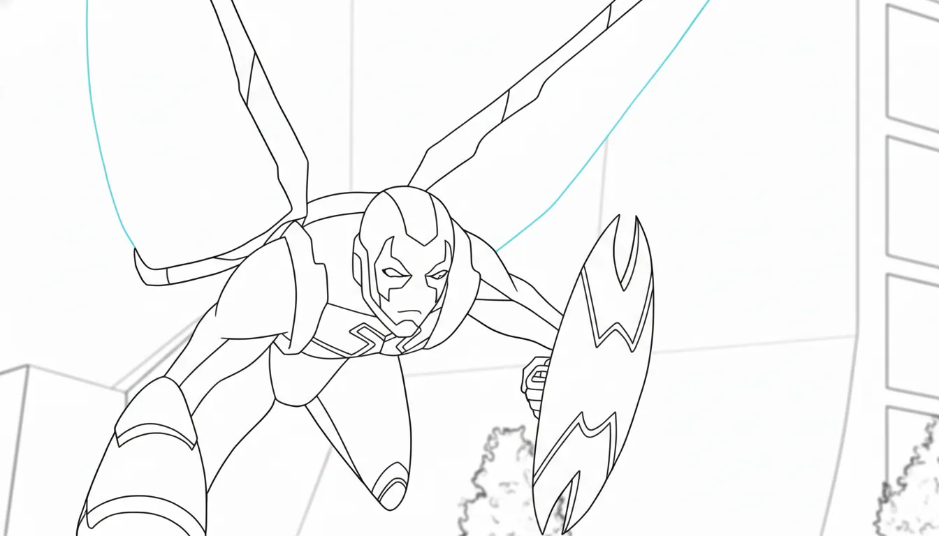 image de coloriage Blue Beetle pour enfant 1