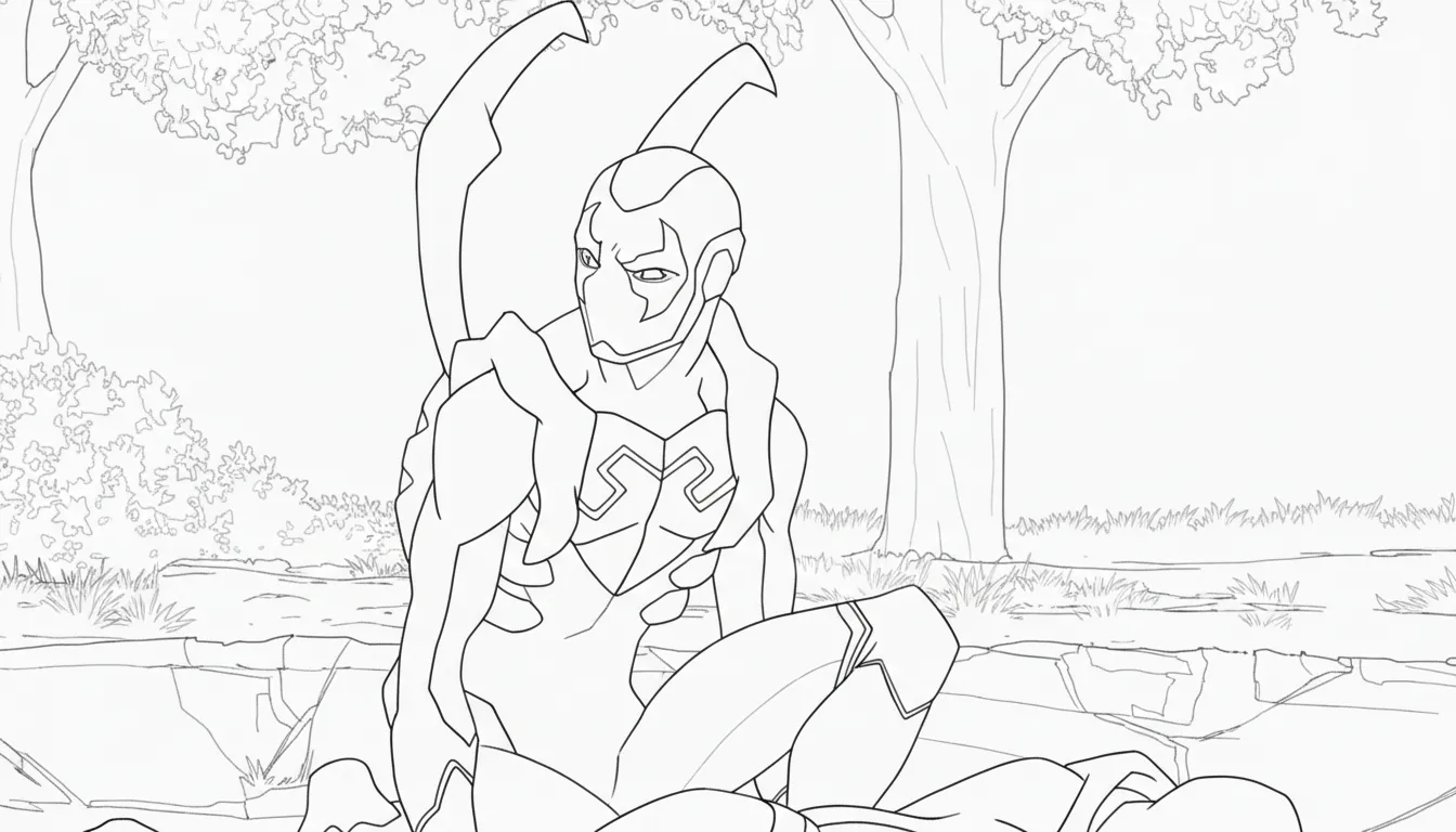 coloriage Blue Beetle pour enfants a imprimer gratuit