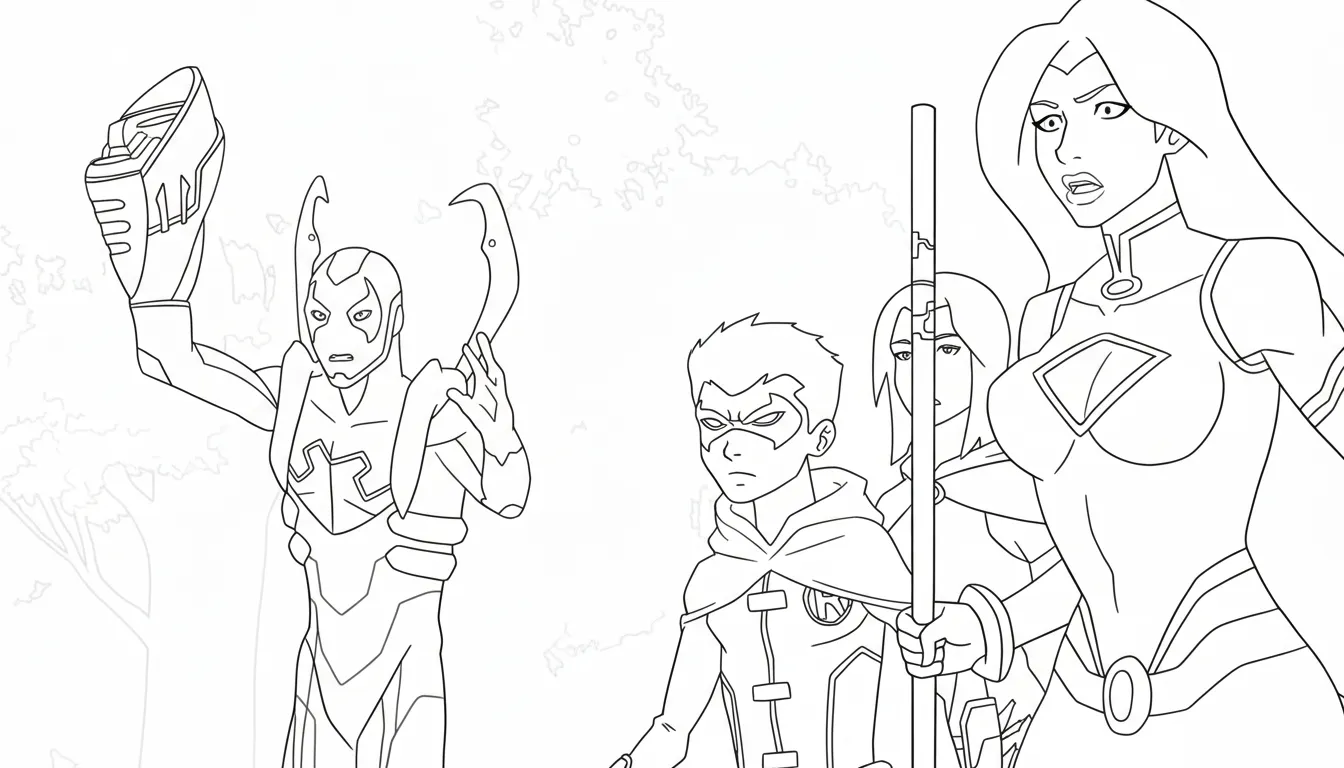 coloriage Blue Beetle pour enfant de 8 ans