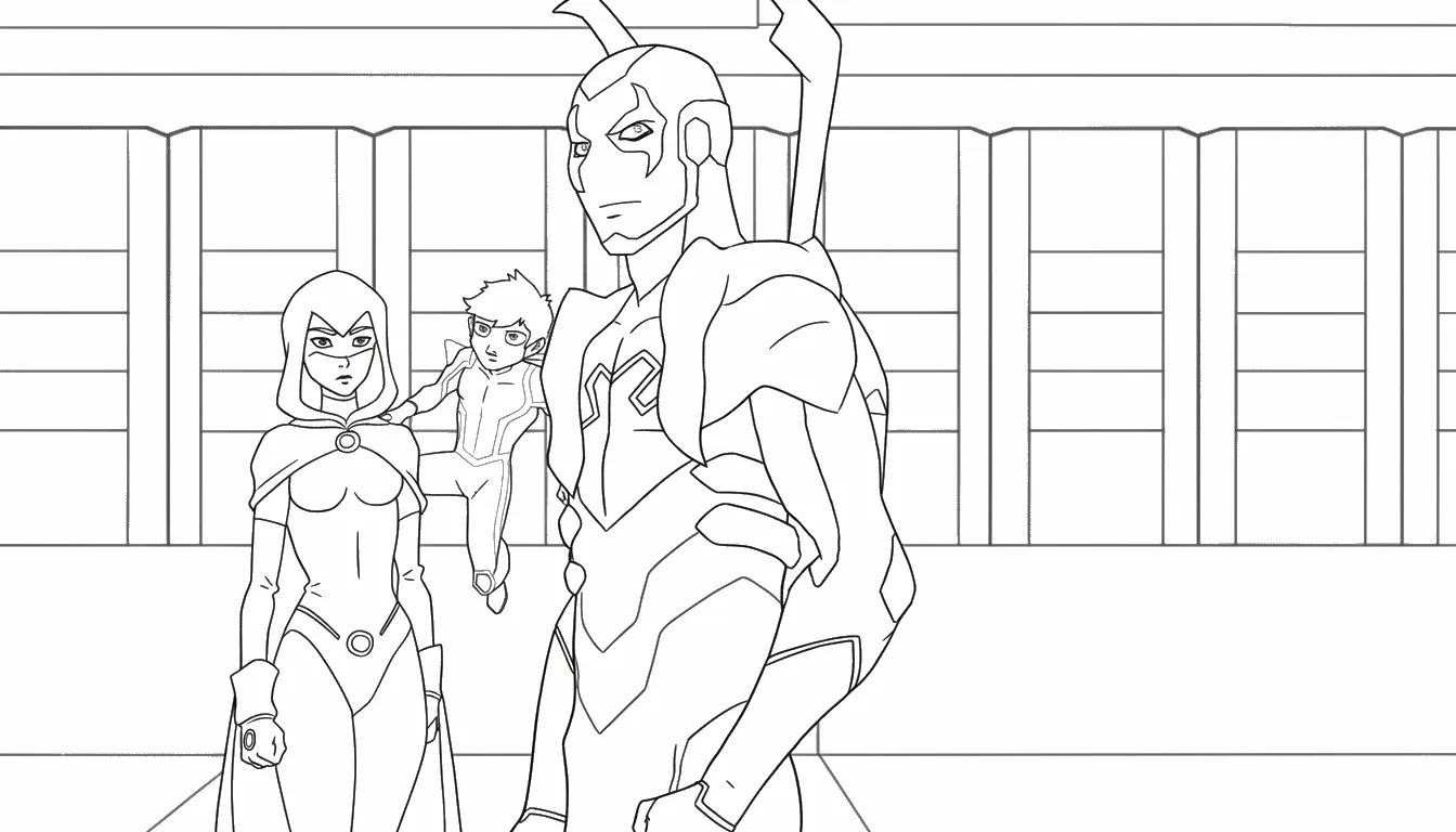 coloriage Blue Beetle educatif pour enfant