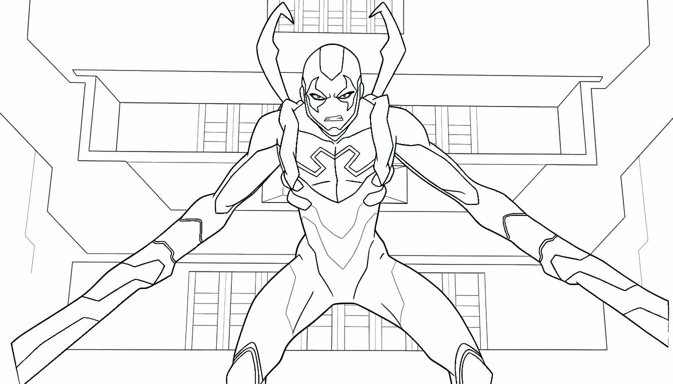 coloriage Blue Beetle gratuit à imprimer
