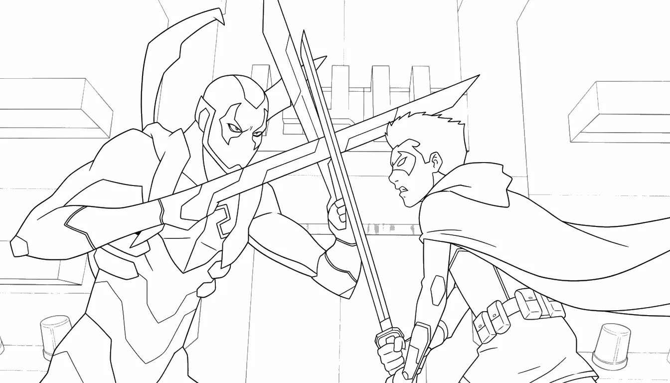 image de coloriage Blue Beetle pour enfant