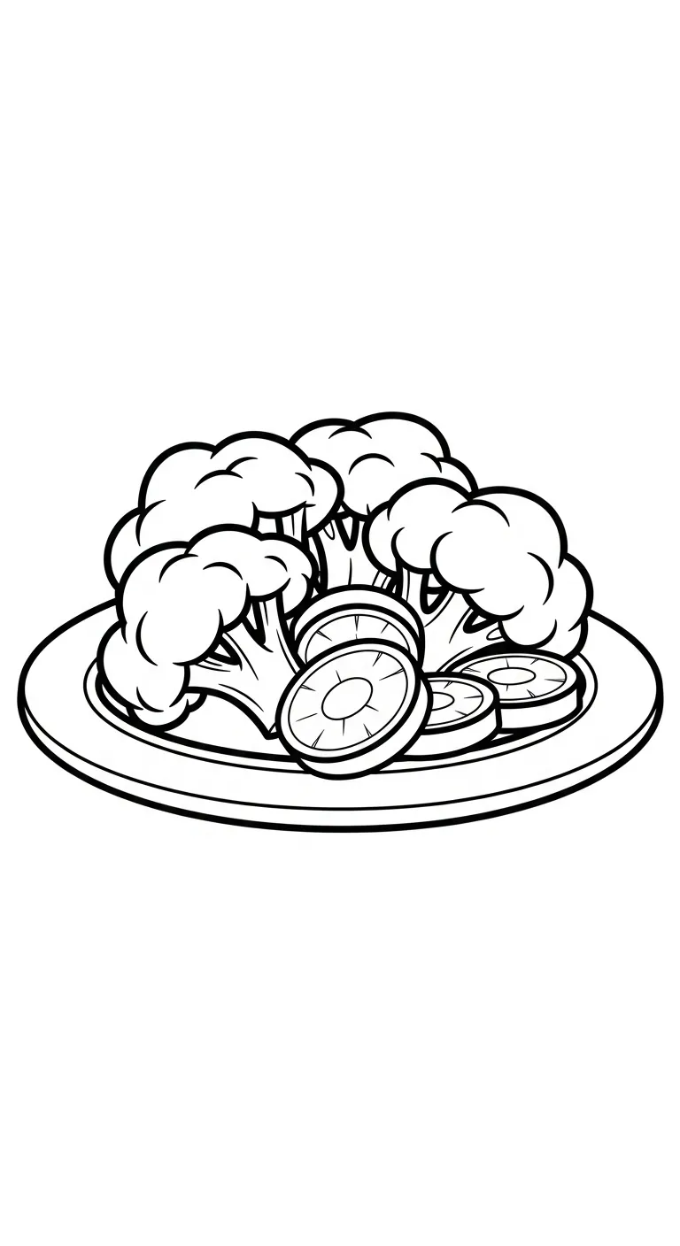 image pour coloriage Brocoli enfant 2