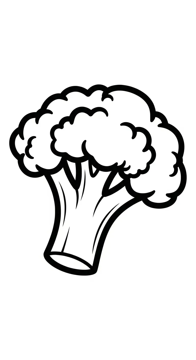 coloriage Brocoli pour bebe a imprimer