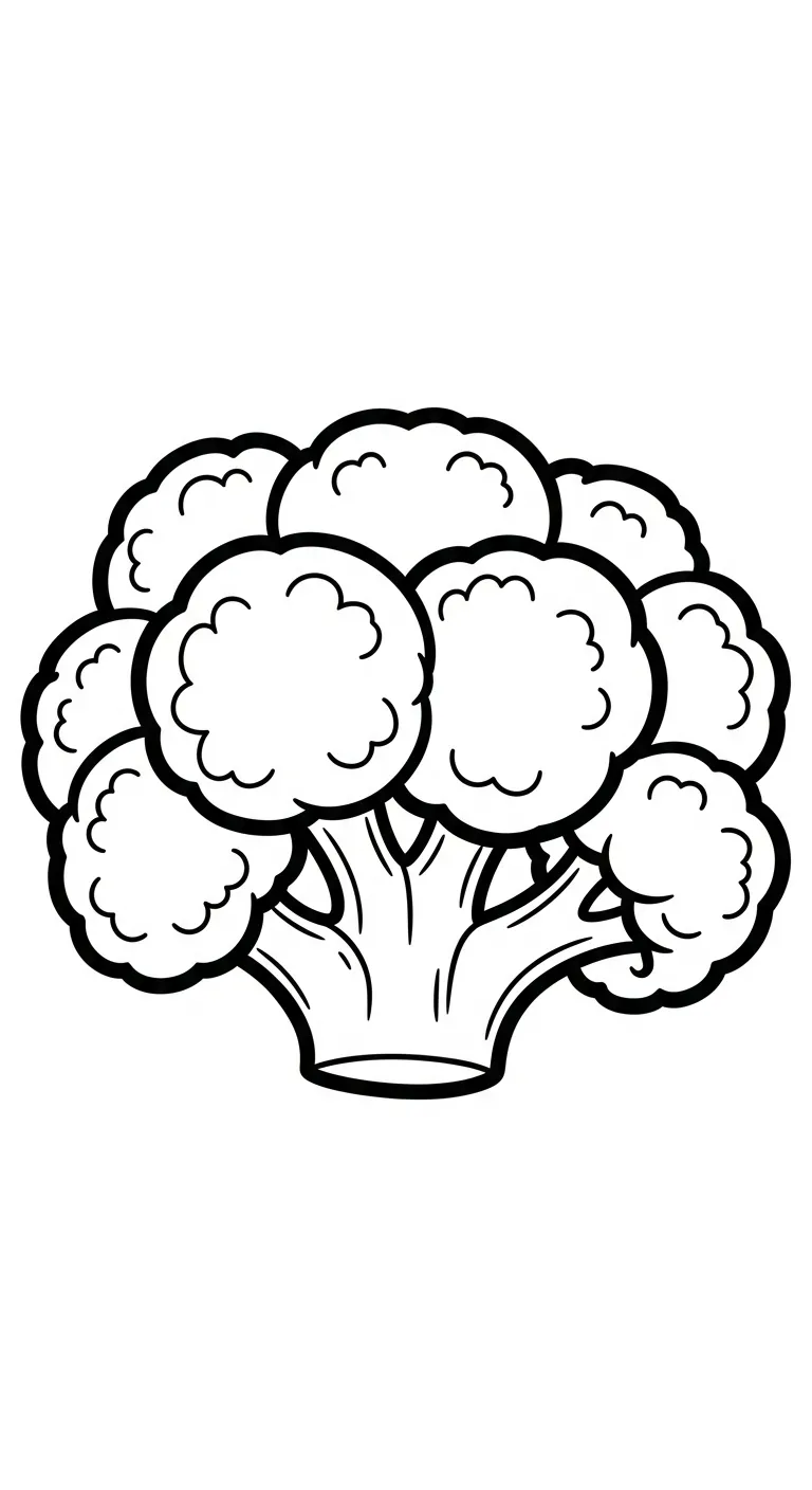 coloriage Brocoli à imprimer kawaii 1