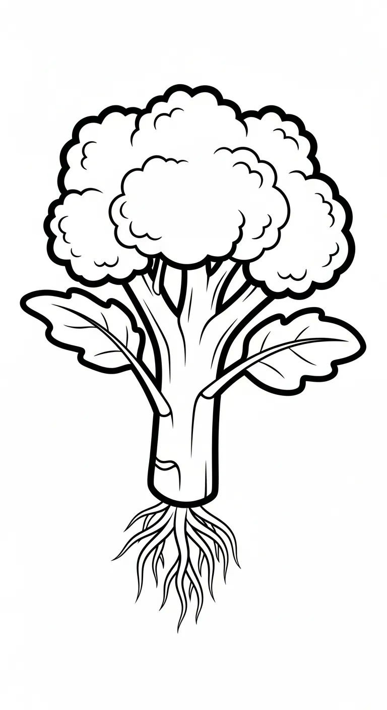 coloriage Brocoli à imprimer pour enfant de 4 ans