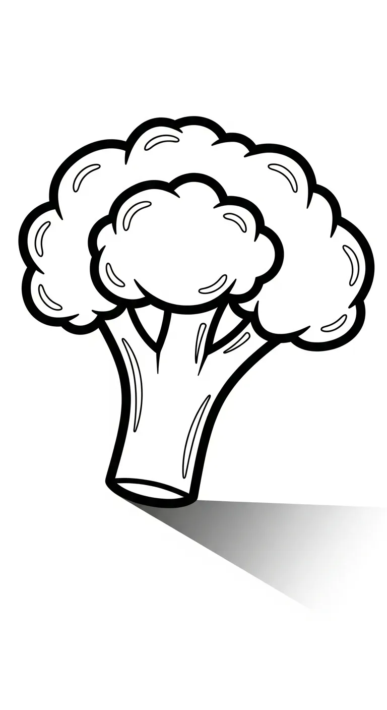 coloriage Brocoli à imprimer kawaii