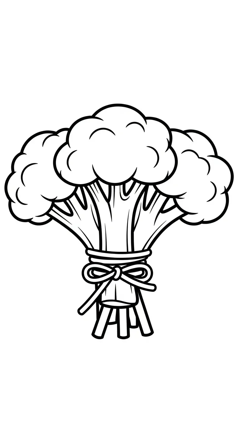 coloriage Brocoli et decoupage a imprimer gratuit