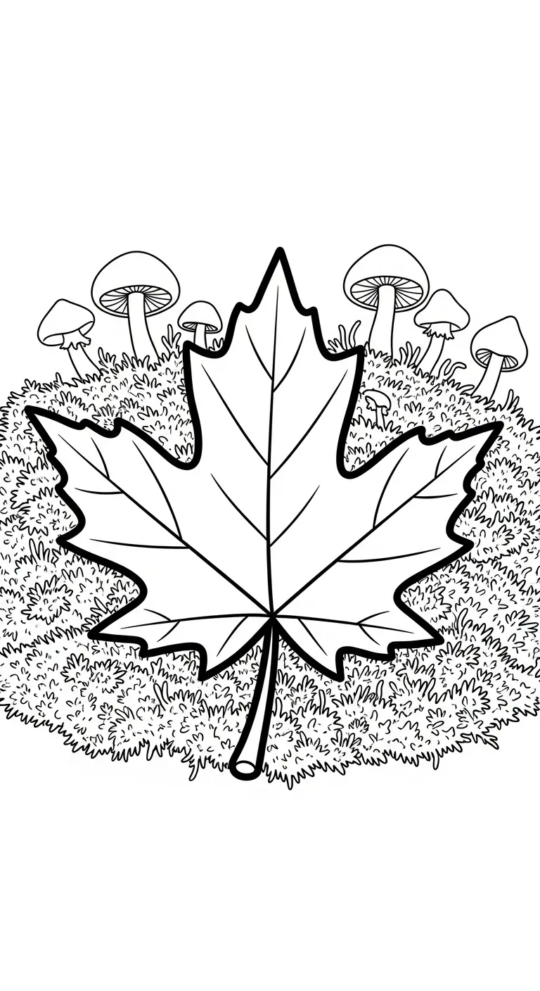 coloriage Feuille d’Érable pour enfant gratuit