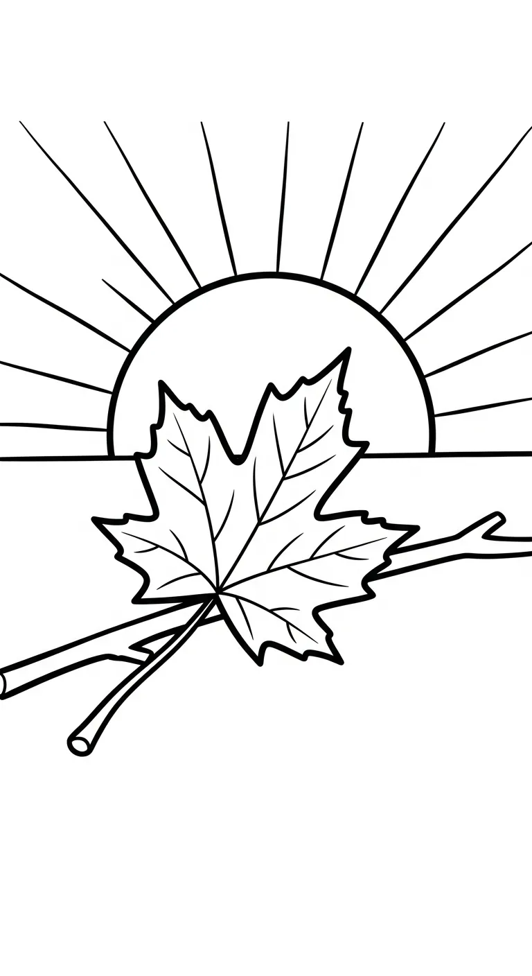 coloriage Feuille d’Érable pour enfant de 7 ans