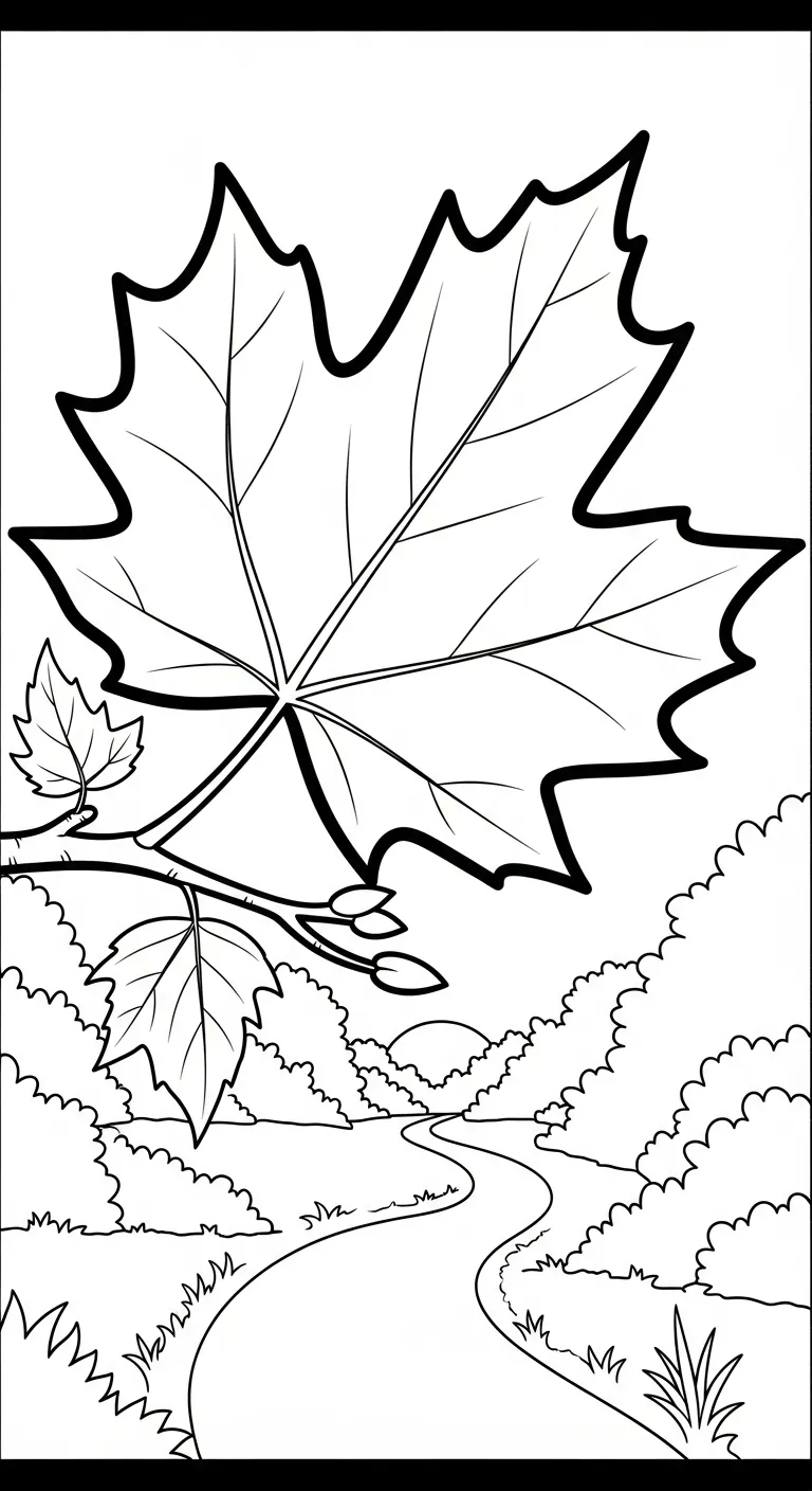 coloriage Feuille d’Érable à imprimer pour enfant de 12 ans