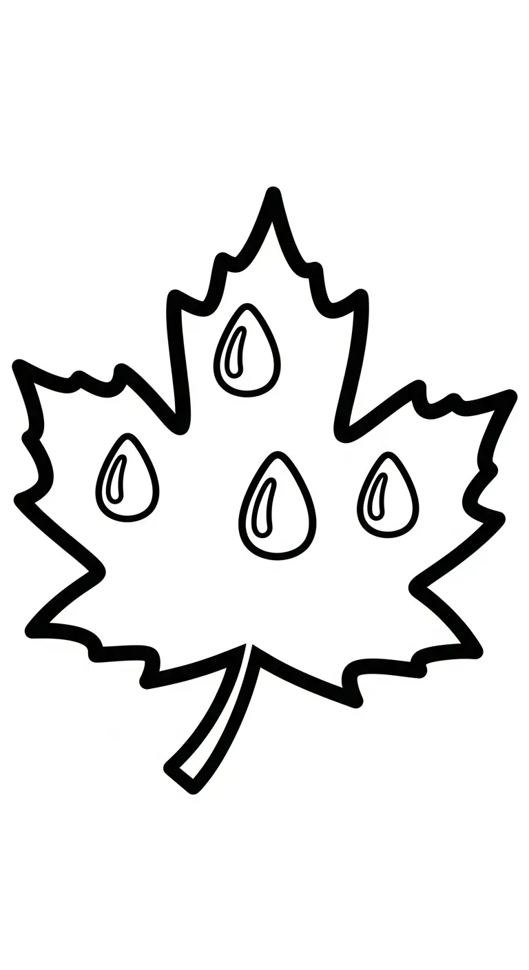 coloriage Feuille d’Érable à imprimer pour enfant de 4 ans