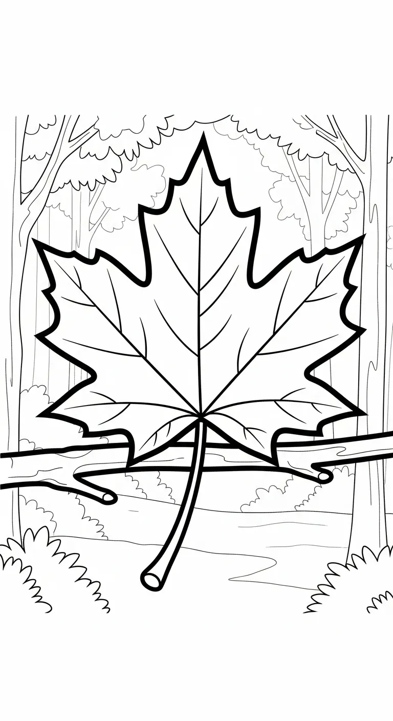 coloriage Feuille d’Érable gratuit pour enfants 1