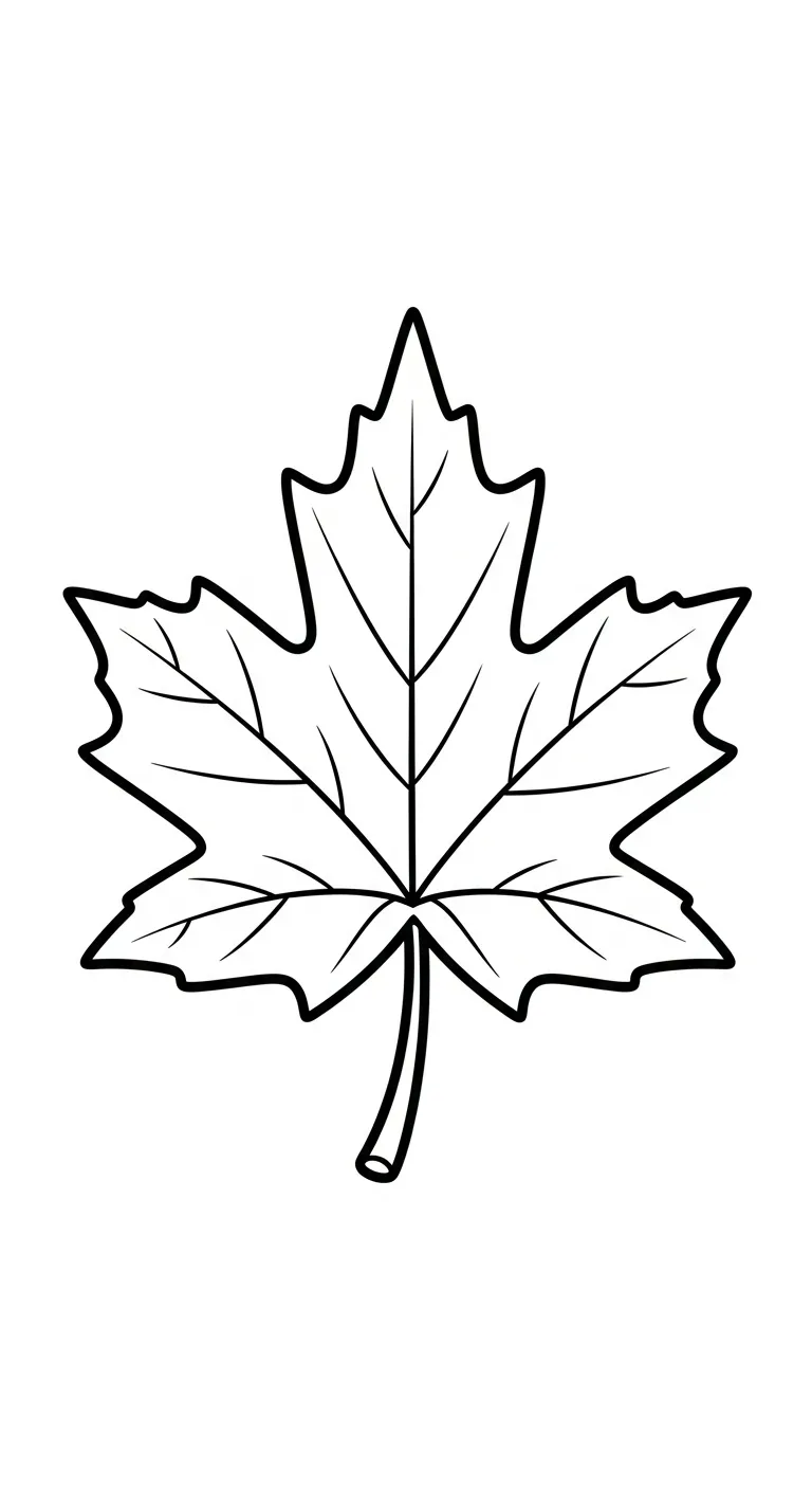 image pour coloriage Feuille d’Érable enfant 3