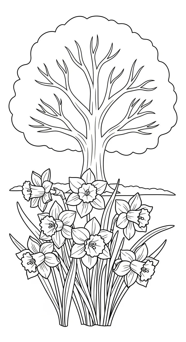 coloriage Jonquille a colorier en ligne