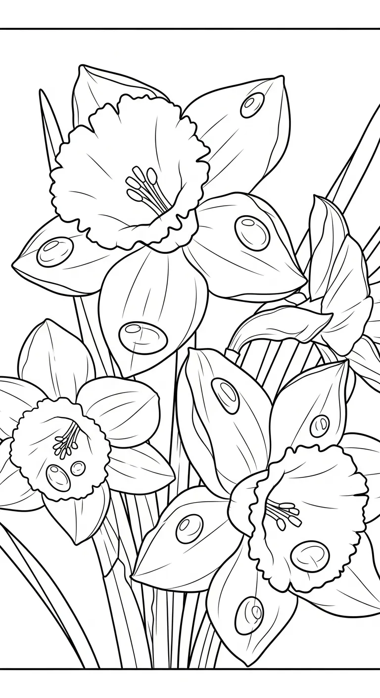 coloriage Jonquille à imprimer pour enfant de 6 ans