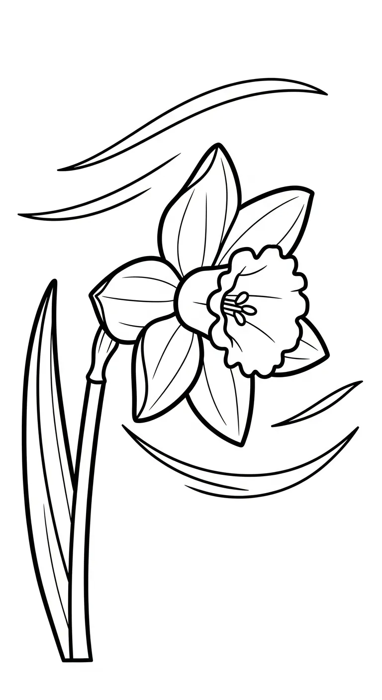 coloriage Jonquille educatif pour enfant 1