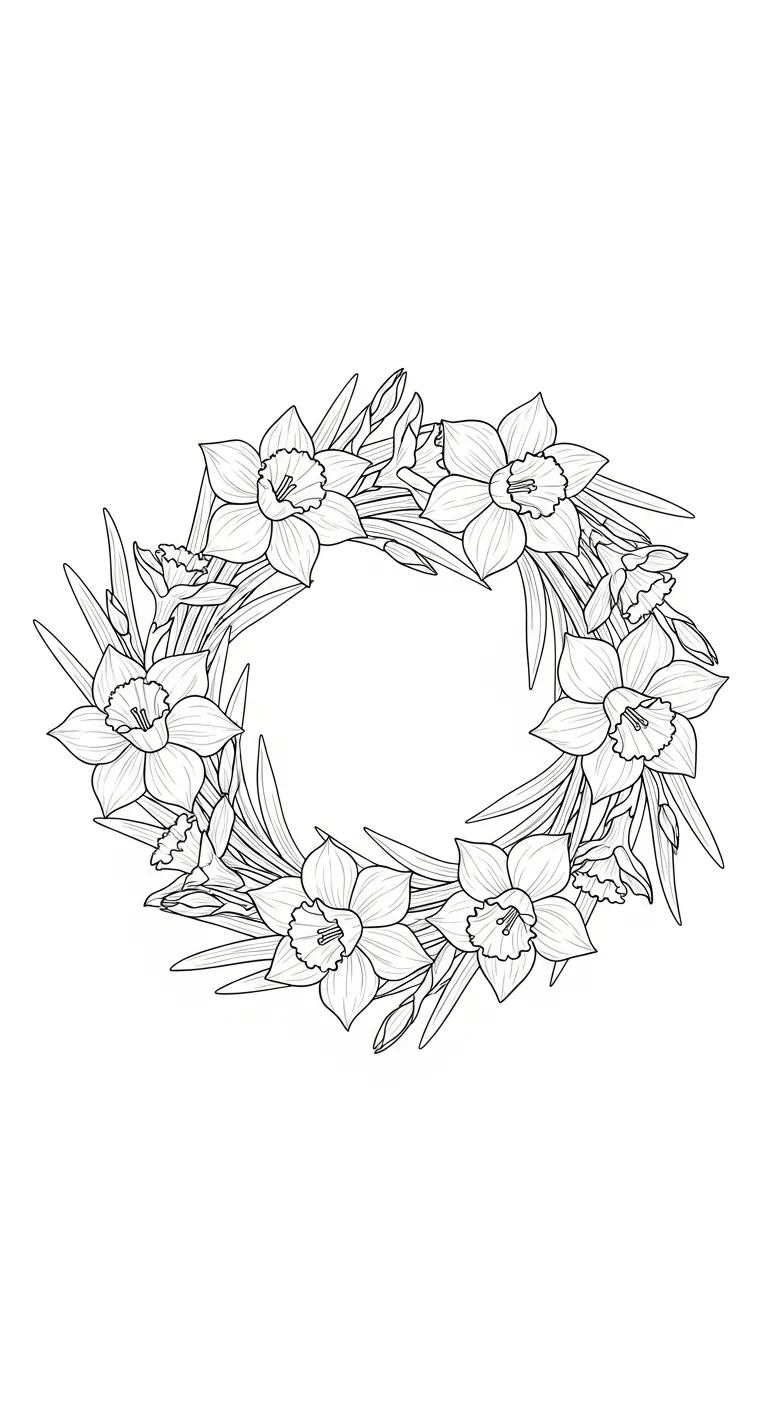 coloriage Jonquille et decoupage