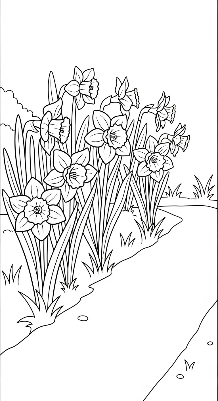 coloriage Jonquille pour enfant a imprimer gratuit