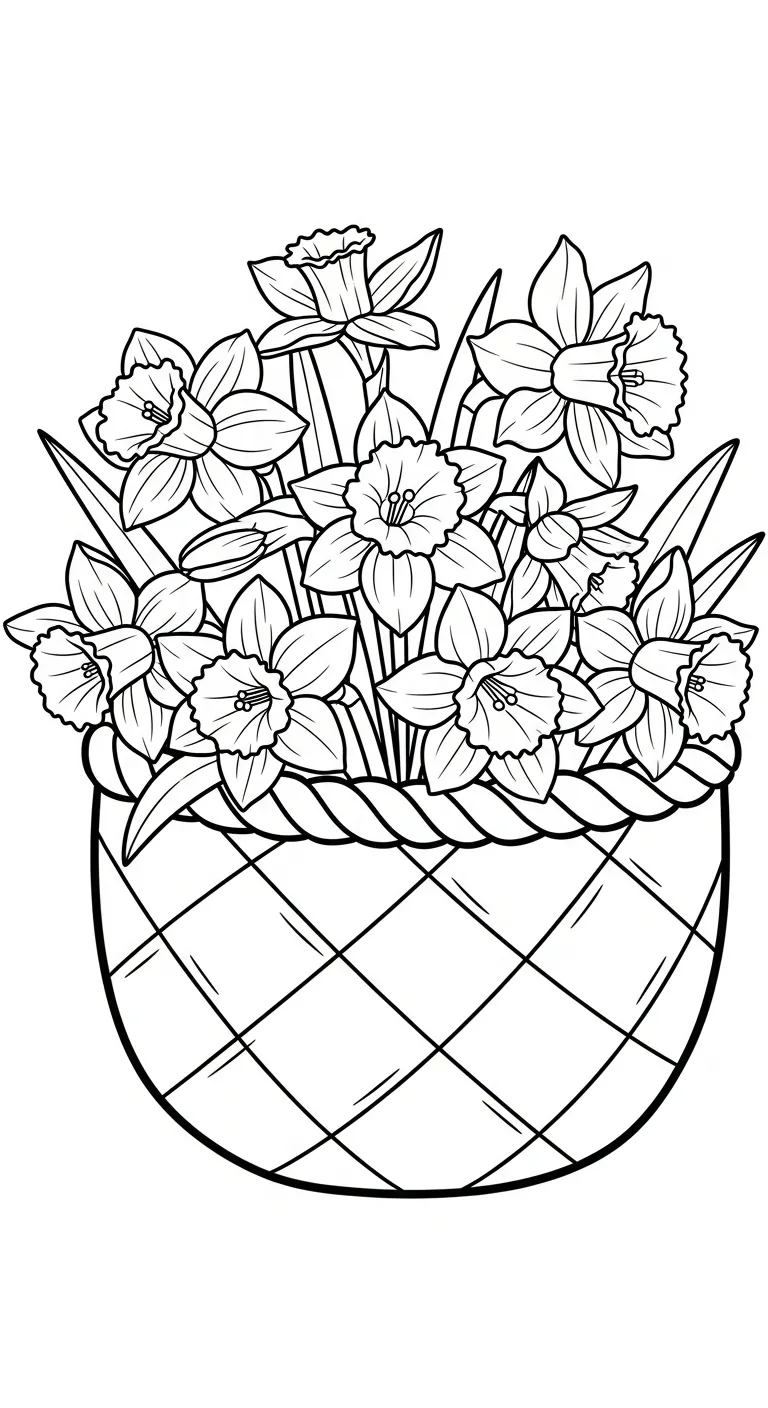 coloriage Jonquille à imprimer pour enfant de 8 ans