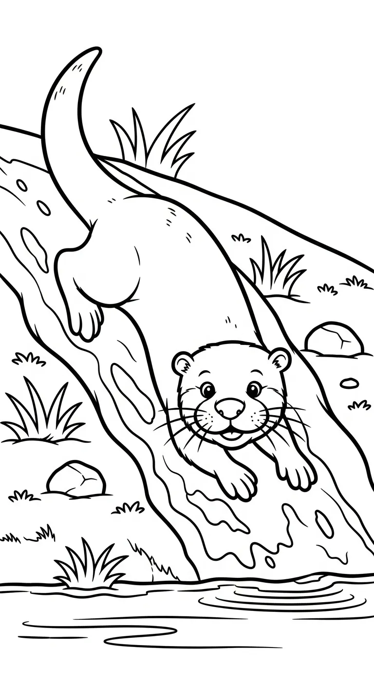 coloriage Loutre a imprimer pour enfant de 4 ans