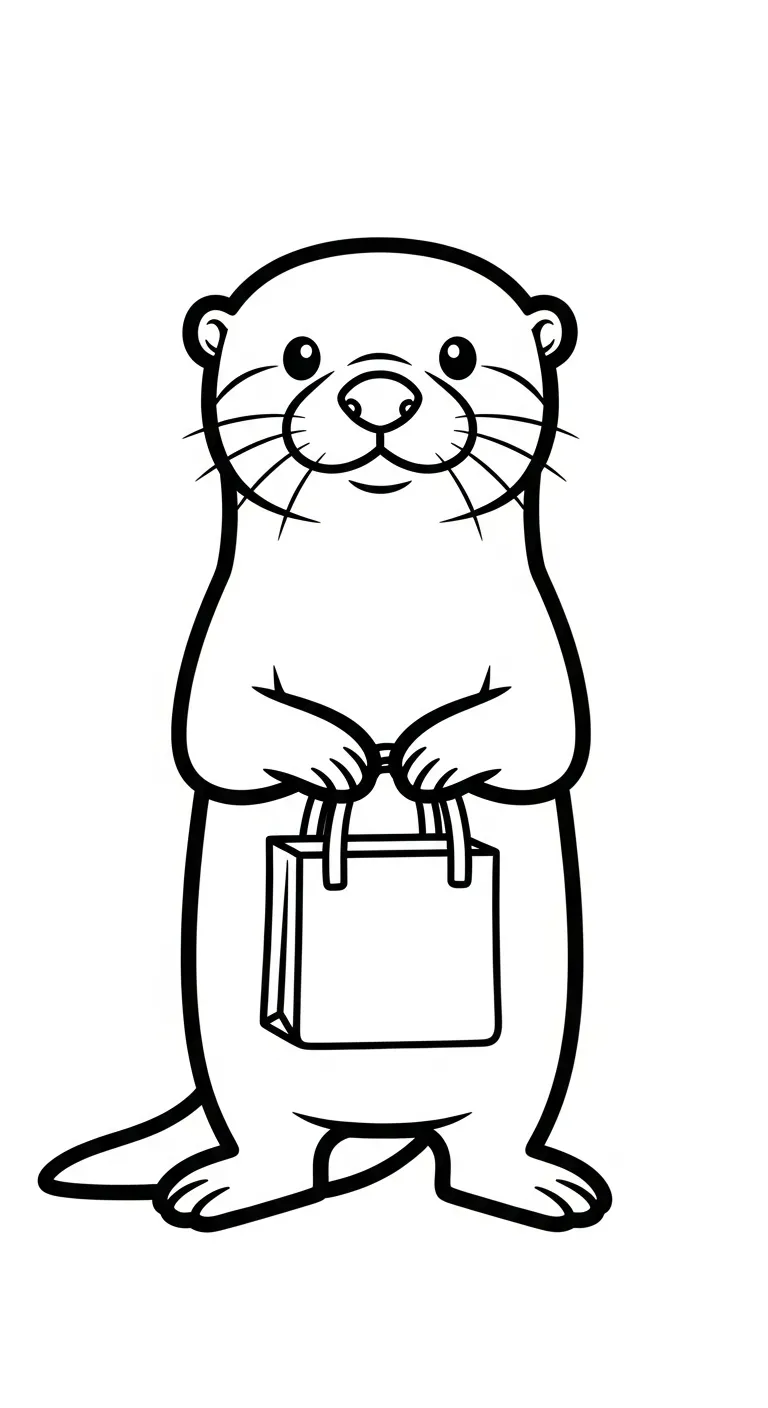 imprimer coloriage Loutre gratuit 1