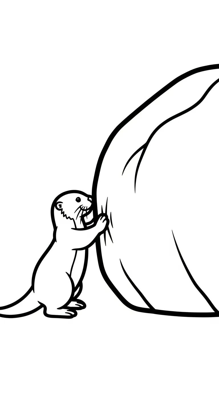 coloriage Loutre à imprimer pour enfant de 6 ans