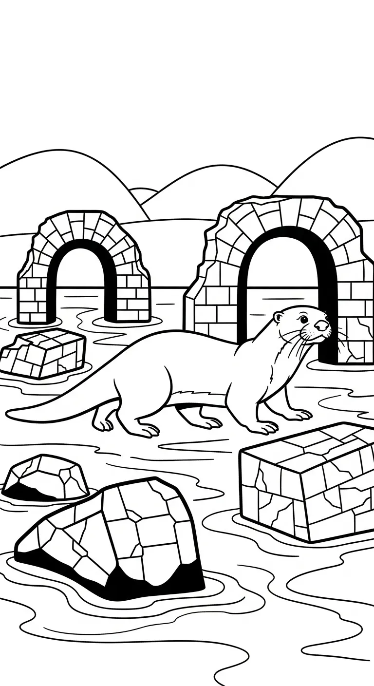 coloriage Loutre pour enfant de 3 ans