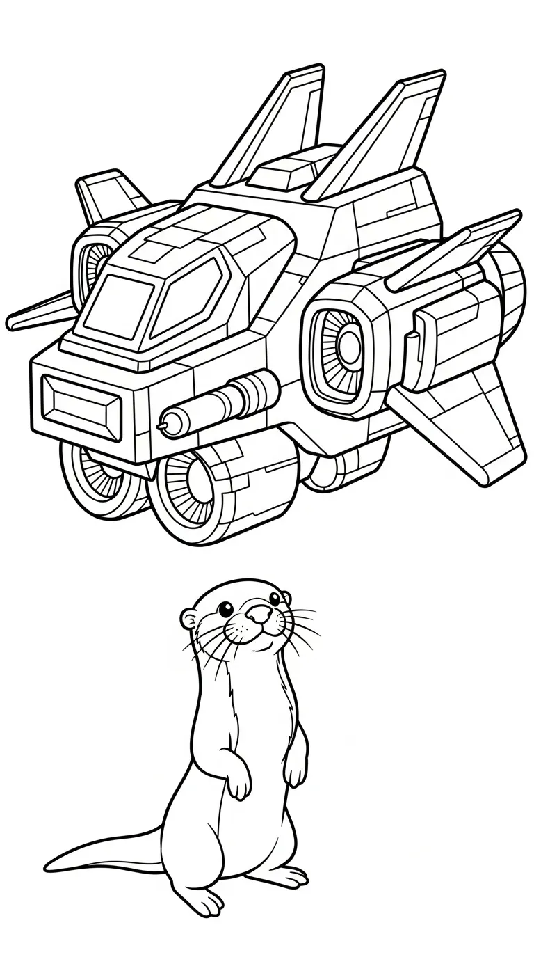 coloriage Loutre à imprimer pour enfant de 9 ans 2