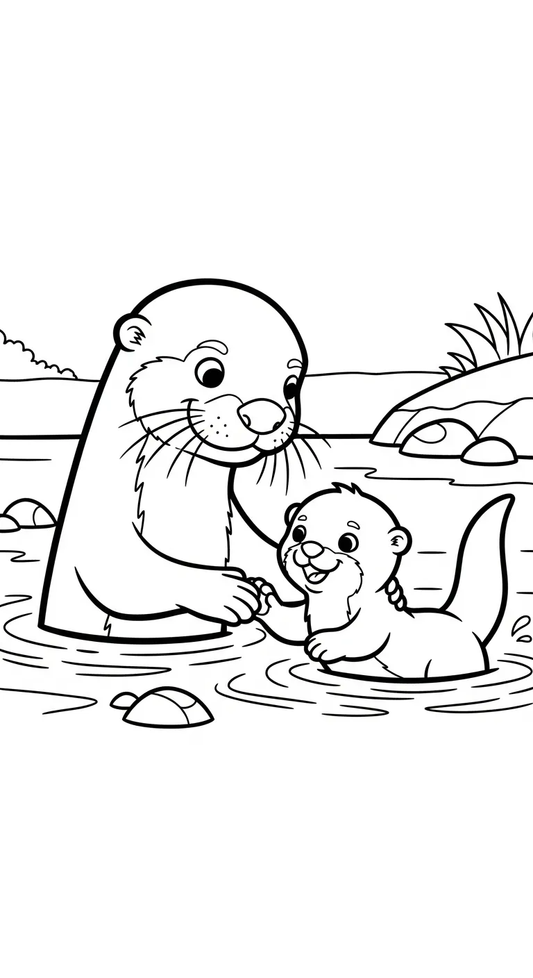 coloriage Loutre pour enfant de à imprimer