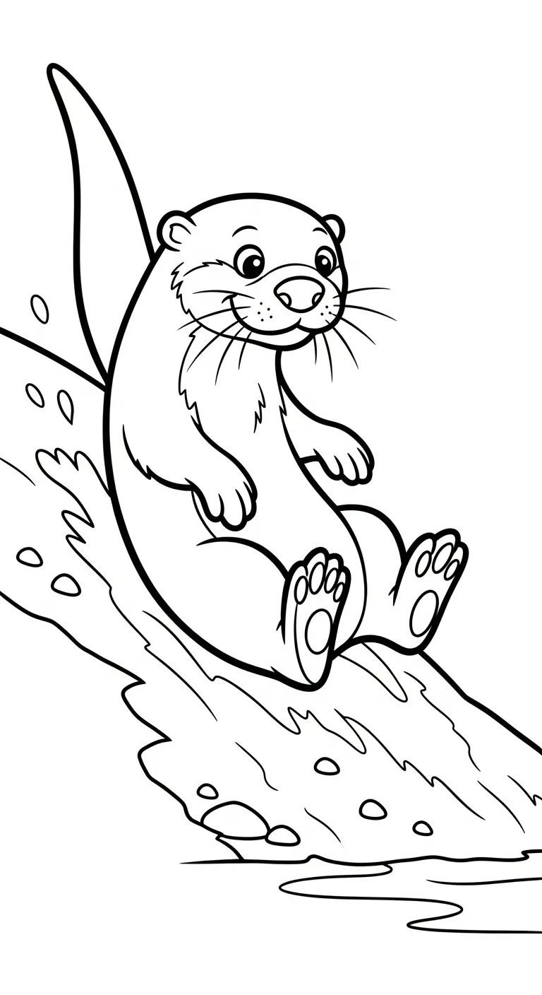 image pour coloriage Loutre enfant