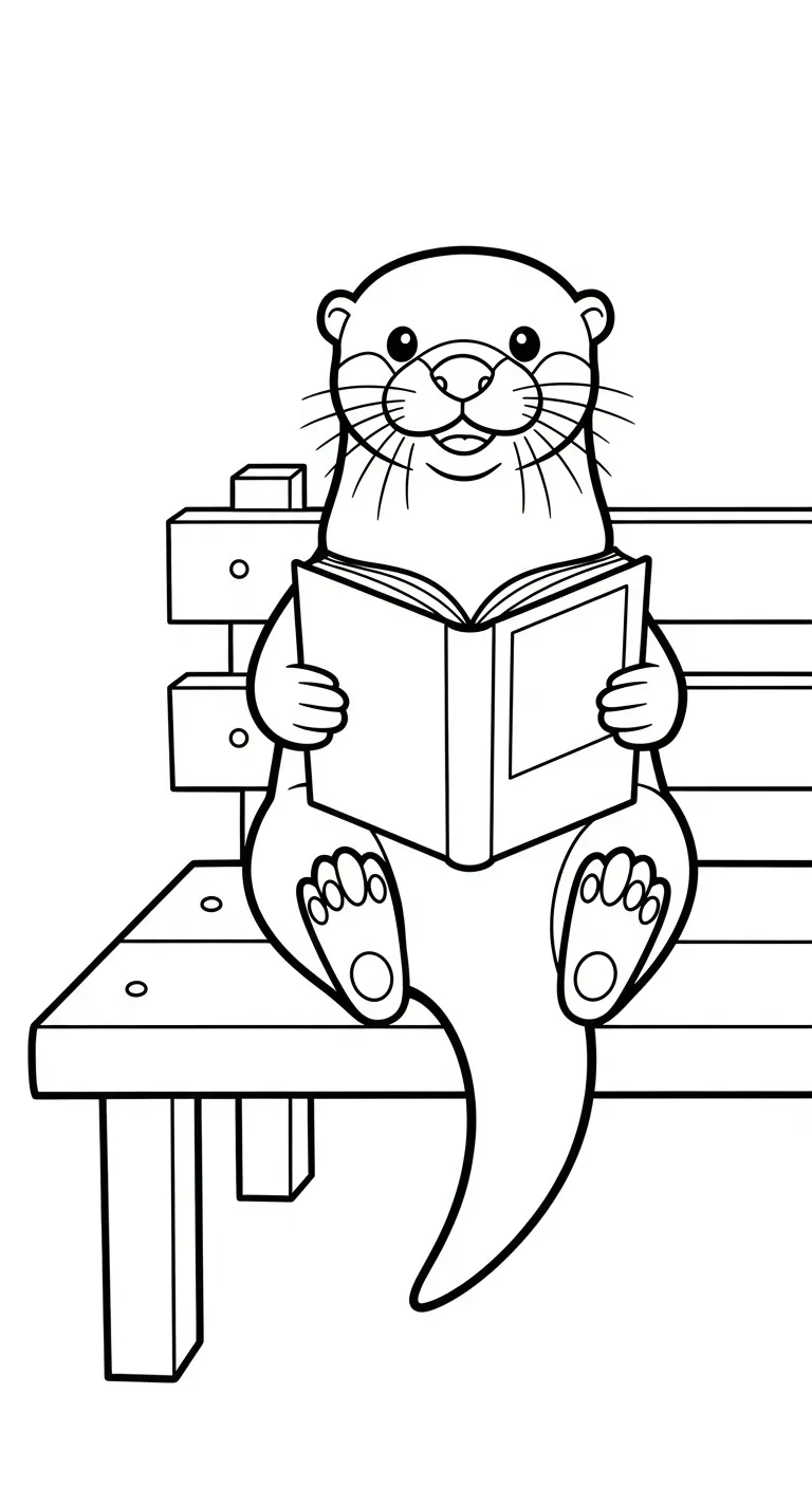 coloriage Loutre et découpage à imprimer