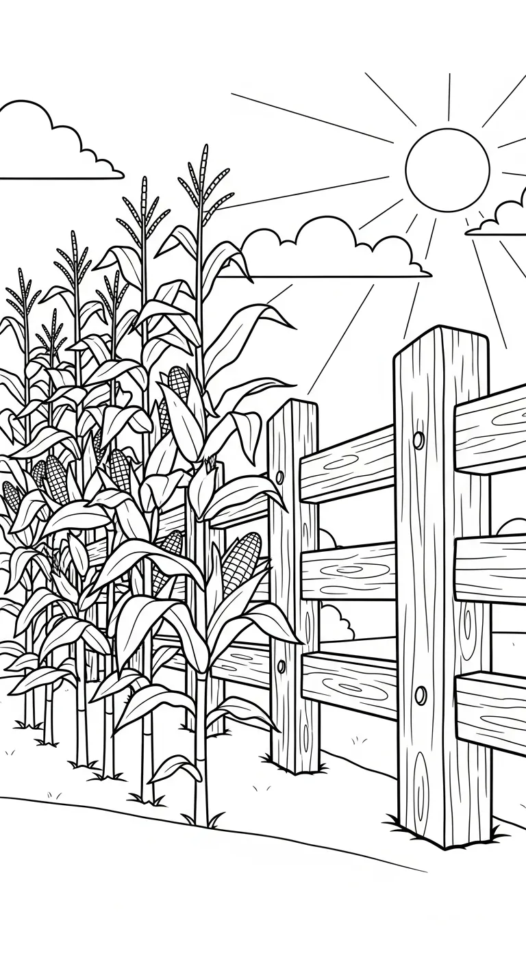 coloriage Maïs et decoupage