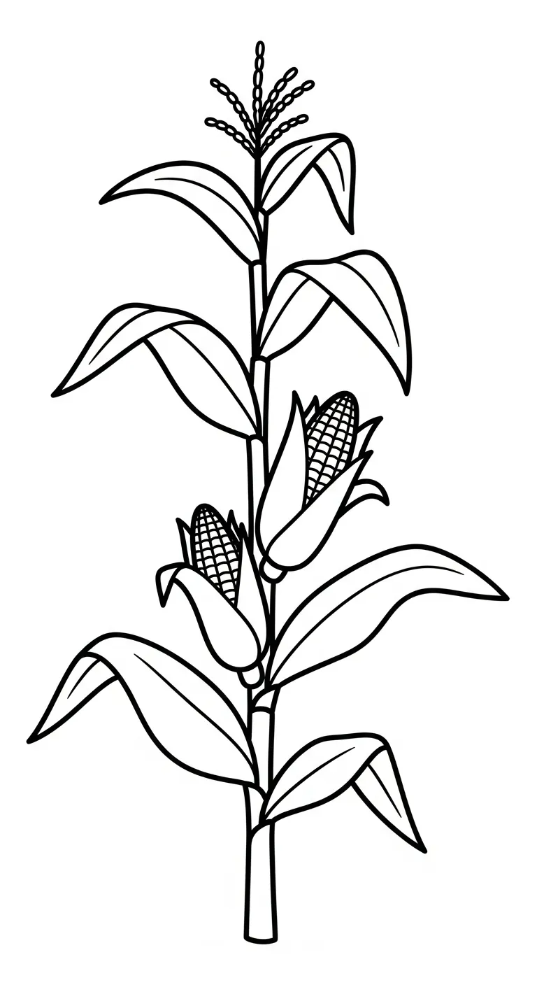 coloriage Maïs et decoupage a imprimer gratuit 1