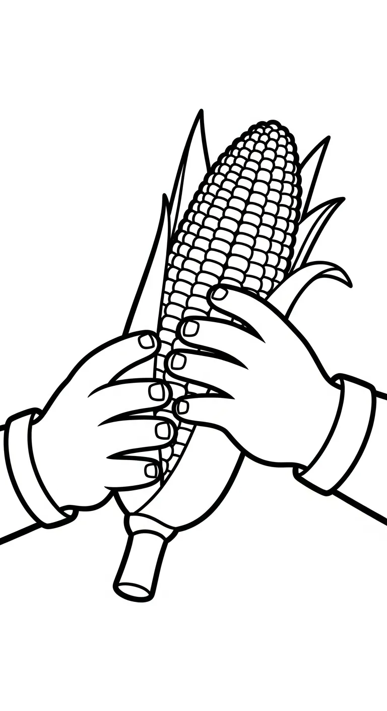 coloriage Maïs a imprimer pour enfant de 4 ans