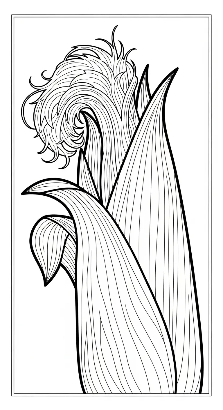 coloriage Maïs à imprimer pour enfant de 6 ans