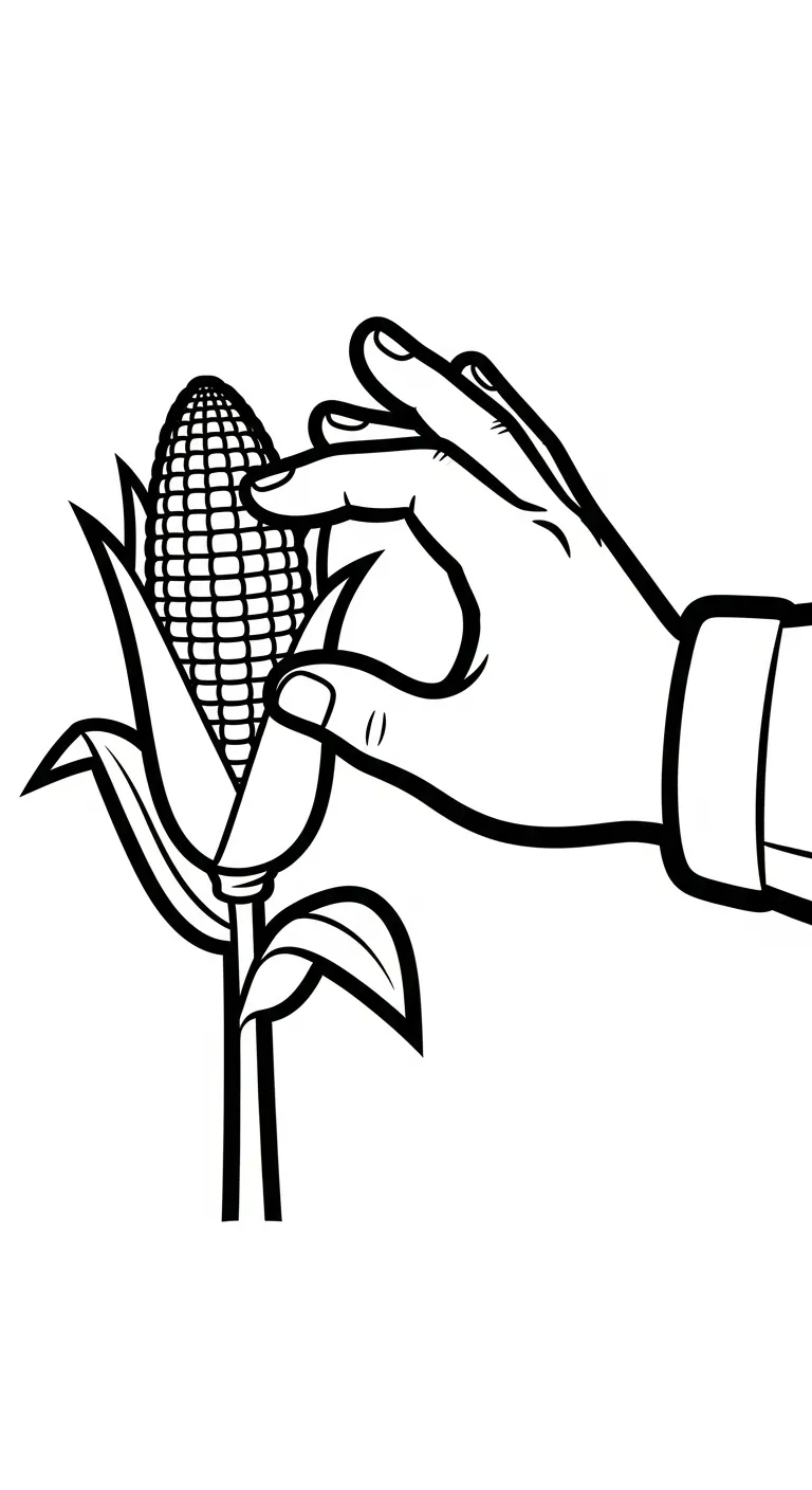 coloriage Maïs à imprimer pour enfant de 7 ans 1