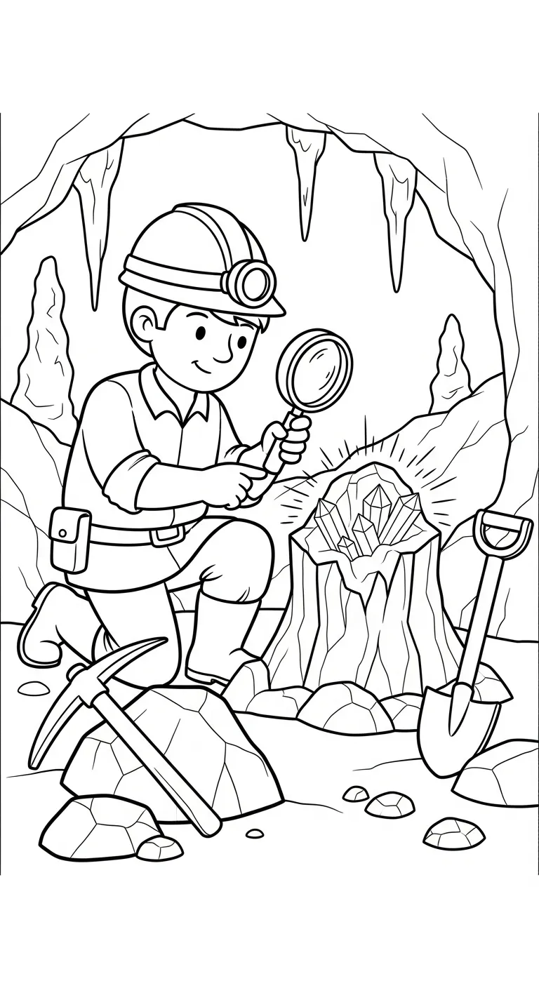 coloriage Mineur à imprimer pour enfant de 9 ans