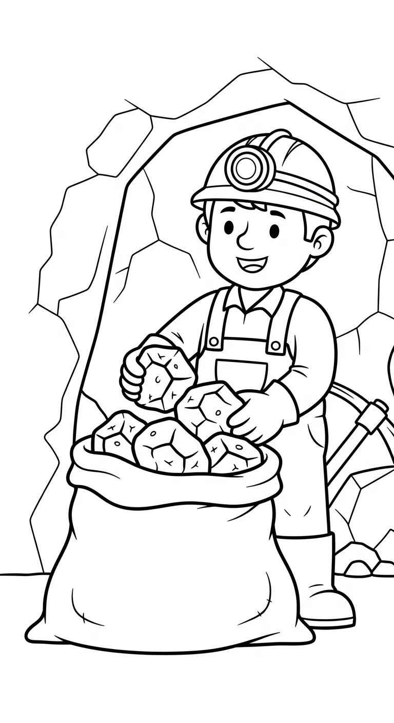 coloriage Mineur pour enfants à télécharger 1