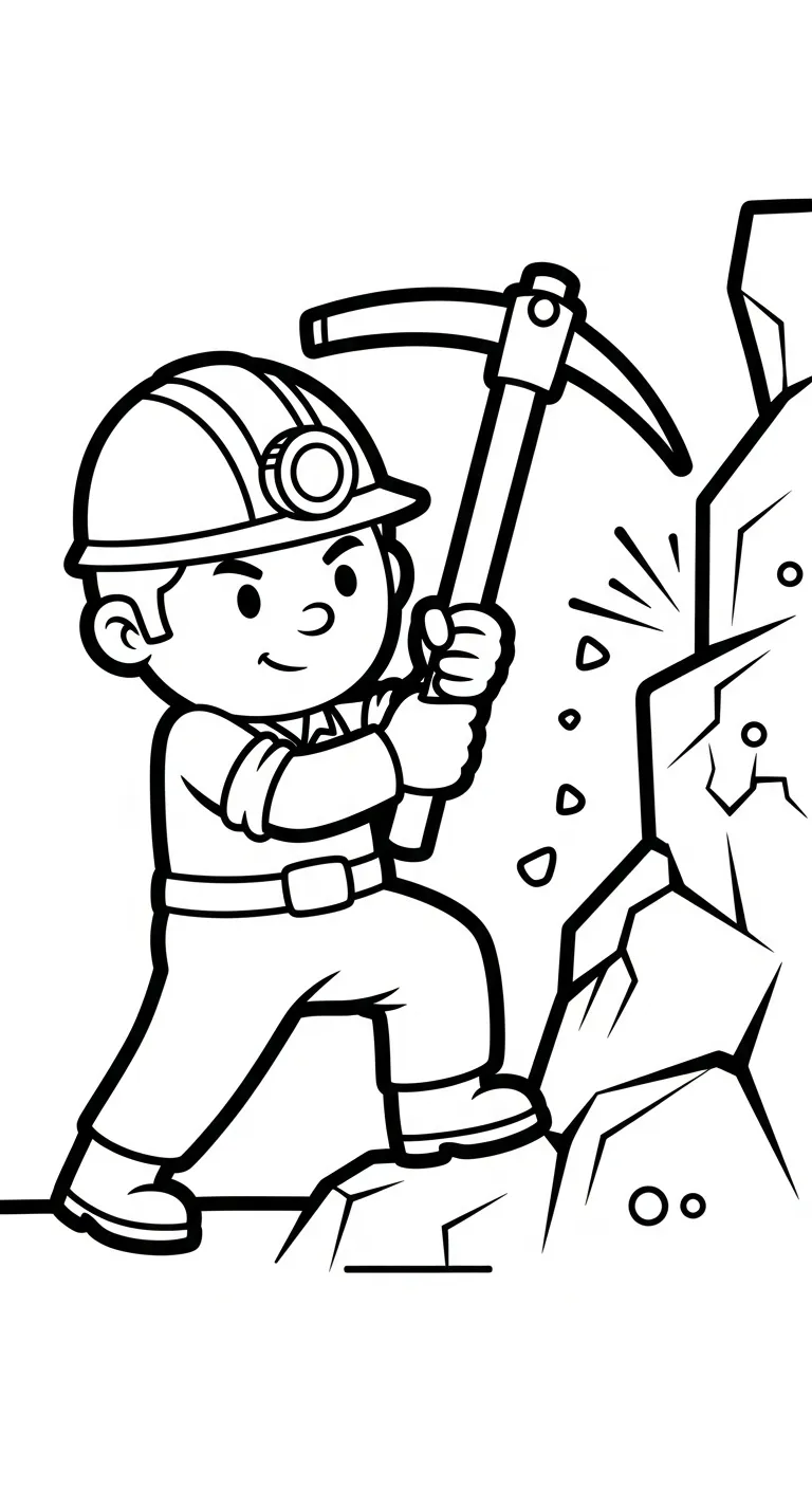 coloriage Mineur à imprimer pour enfant de 4 ans