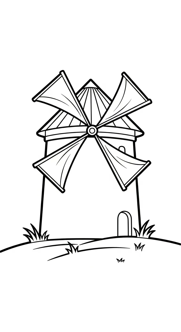 coloriage Moulins à Vent a colorier en ligne gratuitement