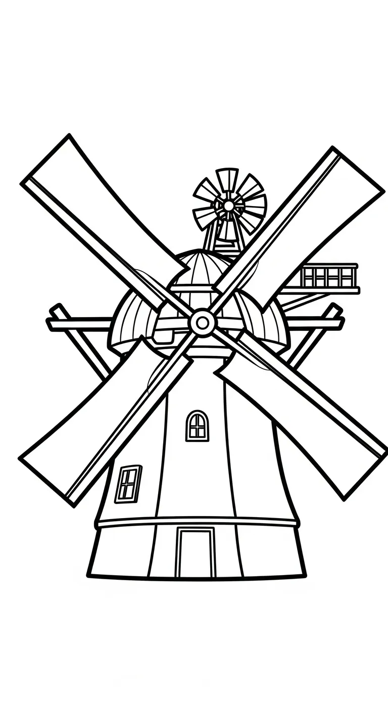 imprimer coloriage Moulins à Vent gratuit