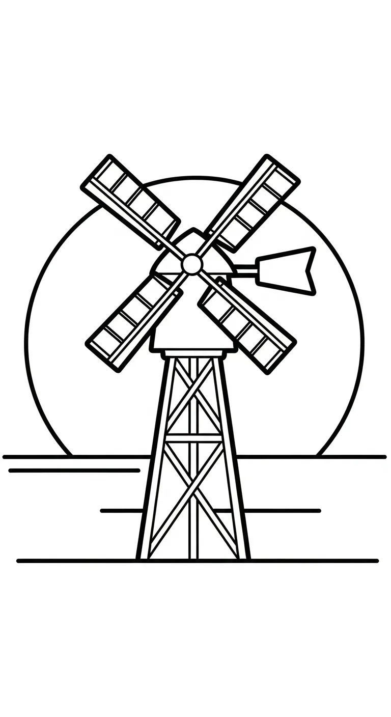 coloriage Moulins à Vent et apprentissage 1