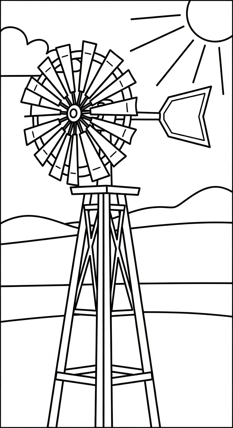 coloriage Moulins à Vent en ligne