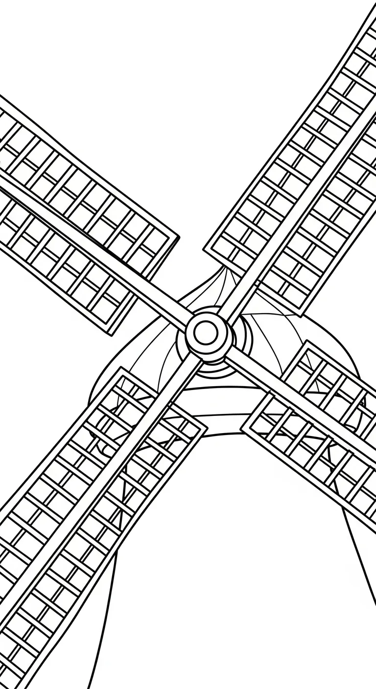 coloriage Moulins à Vent pour enfant de 3 ans